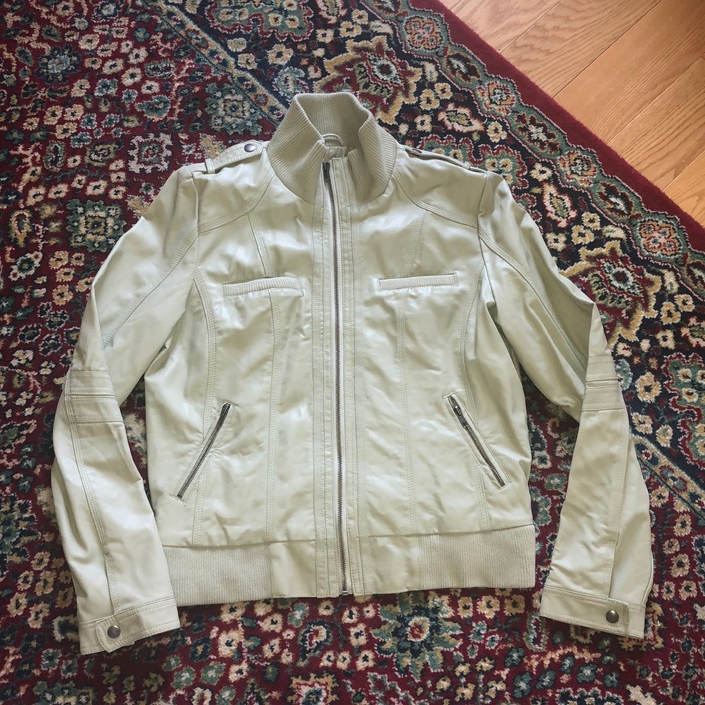 EUC Xhilaration Light Green Leather Jacket